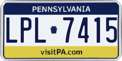 PA license plate LPL7415