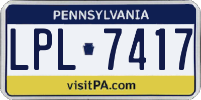 PA license plate LPL7417