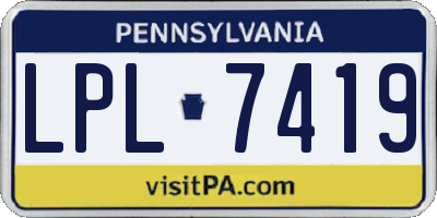 PA license plate LPL7419