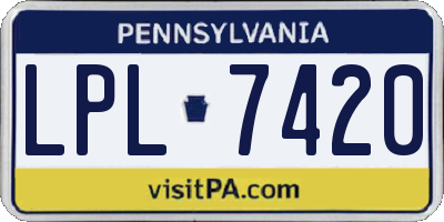 PA license plate LPL7420