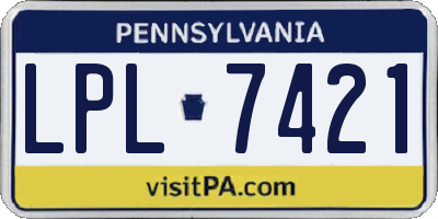 PA license plate LPL7421