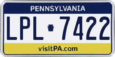 PA license plate LPL7422