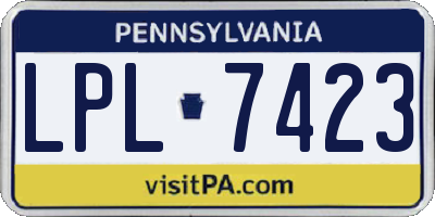 PA license plate LPL7423