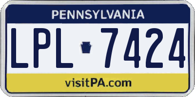 PA license plate LPL7424