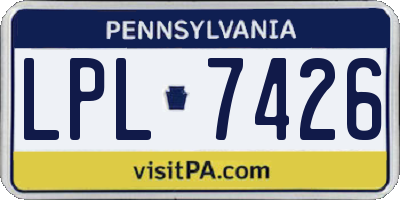 PA license plate LPL7426