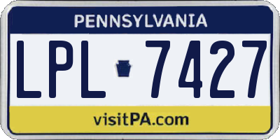 PA license plate LPL7427