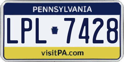 PA license plate LPL7428