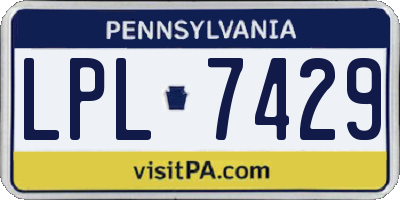 PA license plate LPL7429
