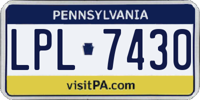PA license plate LPL7430