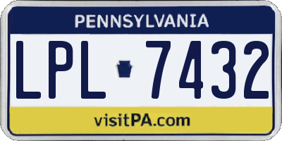 PA license plate LPL7432