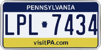 PA license plate LPL7434