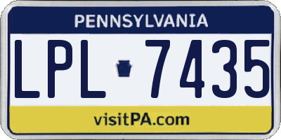 PA license plate LPL7435