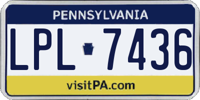 PA license plate LPL7436
