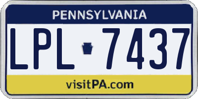 PA license plate LPL7437