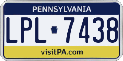 PA license plate LPL7438