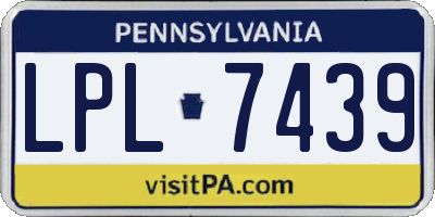 PA license plate LPL7439