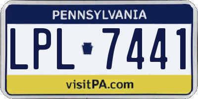 PA license plate LPL7441