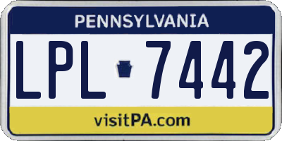 PA license plate LPL7442