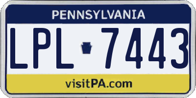 PA license plate LPL7443