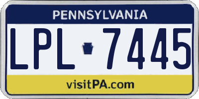 PA license plate LPL7445