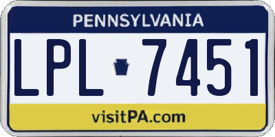 PA license plate LPL7451