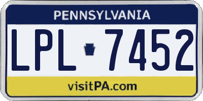 PA license plate LPL7452