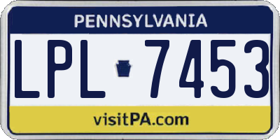 PA license plate LPL7453