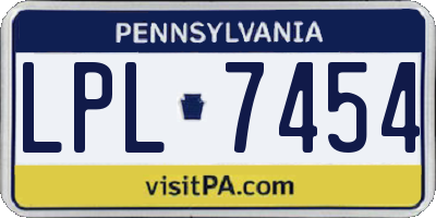 PA license plate LPL7454