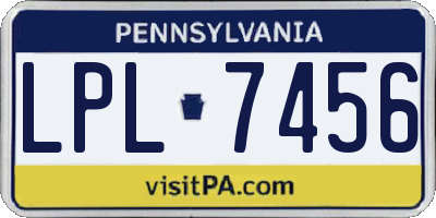 PA license plate LPL7456