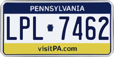 PA license plate LPL7462