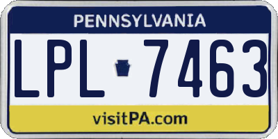 PA license plate LPL7463