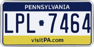 PA license plate LPL7464