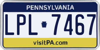 PA license plate LPL7467