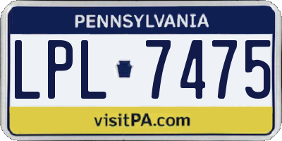 PA license plate LPL7475
