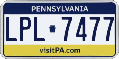 PA license plate LPL7477