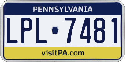 PA license plate LPL7481