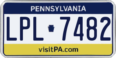 PA license plate LPL7482