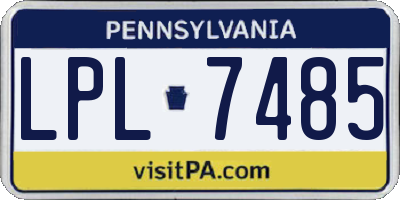 PA license plate LPL7485