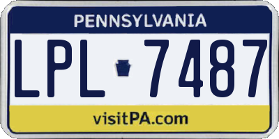 PA license plate LPL7487
