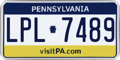 PA license plate LPL7489