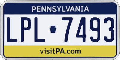 PA license plate LPL7493
