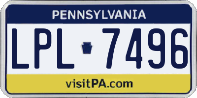 PA license plate LPL7496