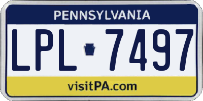 PA license plate LPL7497