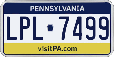 PA license plate LPL7499