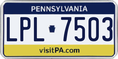 PA license plate LPL7503