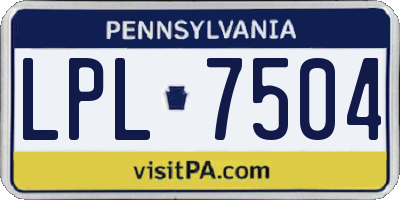 PA license plate LPL7504