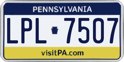PA license plate LPL7507