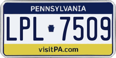 PA license plate LPL7509