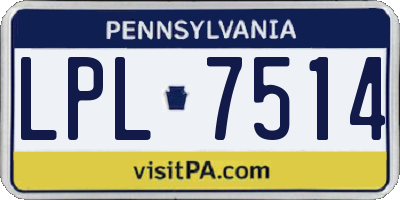 PA license plate LPL7514