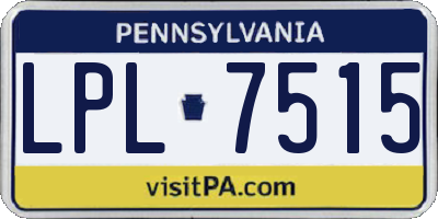 PA license plate LPL7515